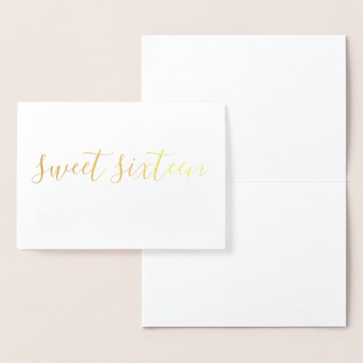 Sweet Sixteen eenvoudige kalligrafie Gold Folie Kaarten (Display)
