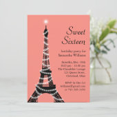 Sweet Sixteen Eiffeltoren Kaart (Staand voorkant)