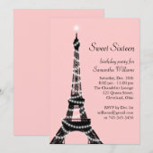 Sweet Sixteen Eiffeltoren Kaart (Voorkant / Achterkant)