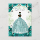 Sweet Sixteen Elegant Green Birthday Uitnodiging Informatiekaartje (Voorkant)