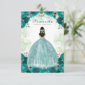 Sweet Sixteen Elegant Green Birthday Uitnodiging Informatiekaartje (Staand voorkant)