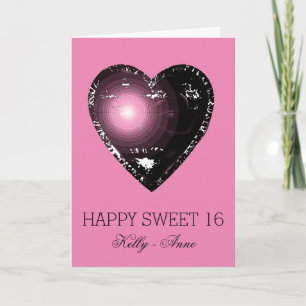 Sweet Sixteen Elegante Gotische Roze Hart Kaart