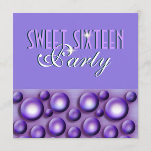 "Sweet sixteen" elegante paarse "polka dots" Kaart