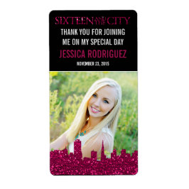 Sweet Sixteen en het City WATERFLESETIKET Etiket