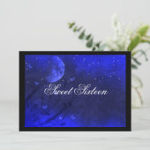 Sweet Sixteen, Enchanted Evening, Blue Invitations Kaart (Staand voorkant)