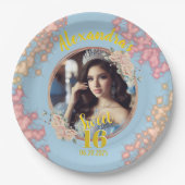 Sweet Sixteen Fairytale Princess Foto Papieren Bordje (Voorkant)