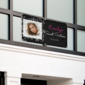 Sweet Sixteen, faux glitter, aangepaste foto Spandoek (Buitenkant Gebouw)