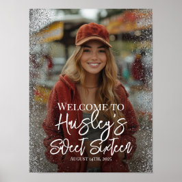 Sweet sixteen feest foto welkom bord poster