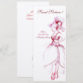 SWEET SIXTEEN FEEST, roze crème vilt Kaart (Voorkant / Achterkant)