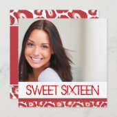 Sweet Sixteen Feest Uitnodiging (Voorkant / Achterkant)