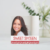 Sweet Sixteen Feest Uitnodiging (Staand voorkant)