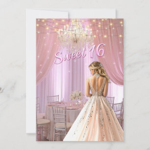Sweet Sixteen Feestzaal Glitterende Lichten Kaart