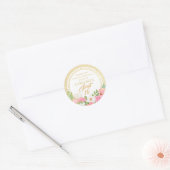 Sweet Sixteen Floral Elegant Roos Roze Hartelijk d Ronde Sticker (Envelop)