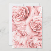 Sweet Sixteen Floral Girly Roos Gold & Blush Pink Kaart (Achterkant)