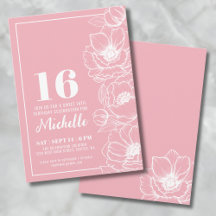 Sweet Sixteen Floral Pink 16e verjaardag