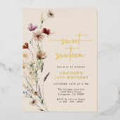 Sweet Sixteen Folie Invitation Uitnodiging (Voorkant)