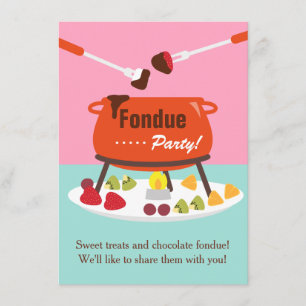 Sweet Sixteen Fondue Verjaardagsfeest Uitnodiginge Kaart