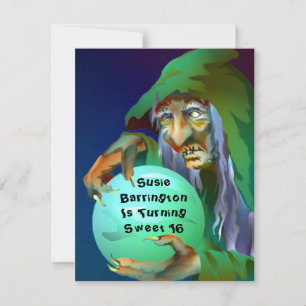 SWEET SIXTEEN ~ FORTUNE-TELLING ARTIJ INVITATION KAART