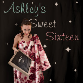 Sweet Sixteen Foto Achtergrond Voeg Uw Naam Toe Wandkleed