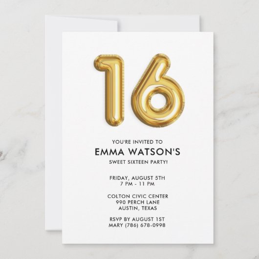 Sweet Sixteen Foto Collage Birthday Party Kaart (Achterkant)