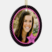 Sweet Sixteen-fotoornament Keramisch Ornament (Rechts)