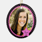 Sweet Sixteen-fotoornament Keramisch Ornament (Links)