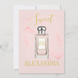 Sweet Sixteen Franse roze parfummonogram Kaart