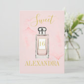 Sweet Sixteen Franse roze parfummonogram Kaart (Staand voorkant)