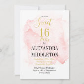 Sweet Sixteen Franse roze parfummonogram Kaart (Achterkant)