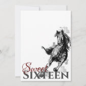 Sweet Sixteen Galloping Horse Birthday Party Kaart (Achterkant)