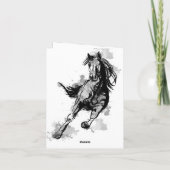 Sweet Sixteen Galloping Horse Sketch Birthday Bedankkaart (Achterkant)