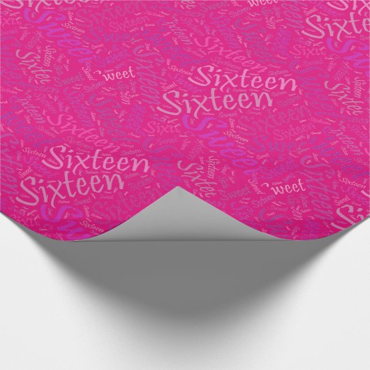 Sweet Sixteen Gift Wrapping Paper Rolls - Giftwrap Cadeaupapier (Hoek)