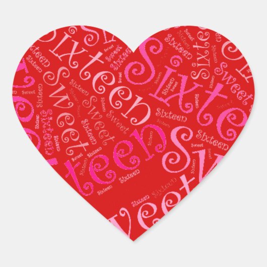 Sweet Sixteen Giftwrapping Heart Stickers - Gift (Voorkant)