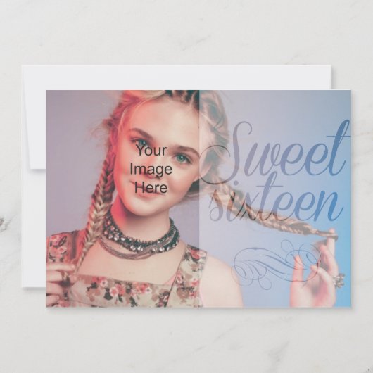 Sweet Sixteen Girly Script zette je eigen foto Kaart (Voorkant)