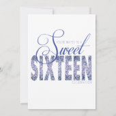 Sweet Sixteen, Glam Glitter Invitter Kaart (Achterkant)