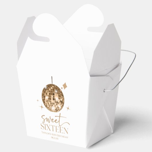 Sweet Sixteen Gold Disco Ball 16e verjaardagsfeest Bedankdoosjes (Geopend)