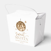 Sweet Sixteen Gold Disco Ball 16e verjaardagsfeest Bedankdoosjes (Achterkant)