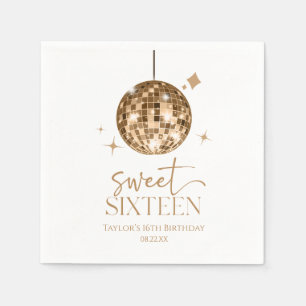 Sweet Sixteen Gold Disco Ball 16e verjaardagsfeest Servet