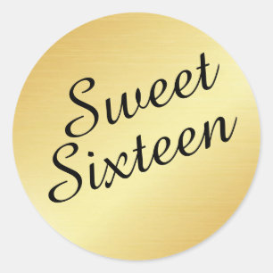 Sweet Sixteen Gold Envelope Seal Sticker