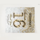 Sweet Sixteen Gold Faux Folie Glitter Tapestry Wandkleed (Voorkant (horizontaal))