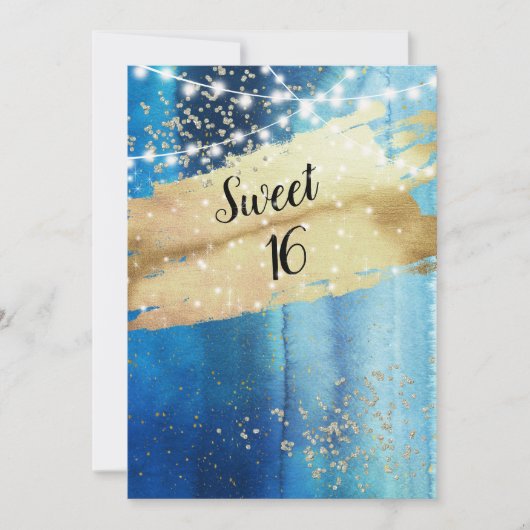 Sweet Sixteen Gold Foil Diamonds Kaart (Voorkant)
