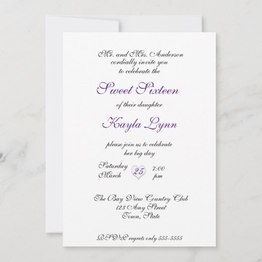 Sweet Sixteen Gold Foil Diamonds Kaart (Achterkant)