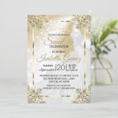 Sweet Sixteen Gold met Princess Gown Kaart (Staand voorkant)