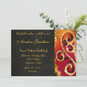 Sweet Sixteen Gold Scroll All Occasion Invitation Kaart (Staand voorkant)