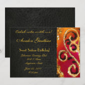 Sweet Sixteen Gold Scroll All Occasion Invitation Kaart (Voorkant / Achterkant)