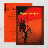 Sweet Sixteen, Halloween Costume Invitation Kaart (Voorkant / Achterkant)
