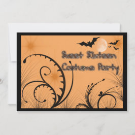 Sweet Sixteen Halloween Costume Party Invitation Kaart