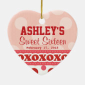 Sweet Sixteen Heart Theme Ornament (Achterkant)