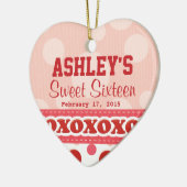 Sweet Sixteen Heart Theme Ornament (Links)