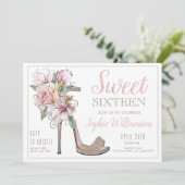 Sweet Sixteen High Heels Birthday Kaart (Staand voorkant)